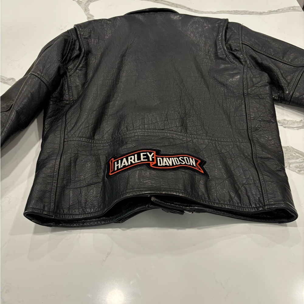 Vintage Harley Davidson, 100% authentic leather bomber jacket with buckle - Picture 5 of 9